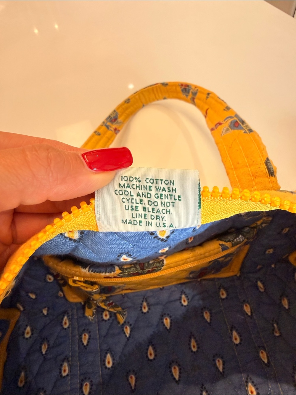 Rare Vintage 90s Y2K Vera Bradley French Yellow Small Duffle Bag Made USA - Picture 10 of 15